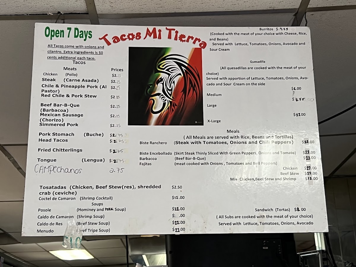 Tacos Mi Tierra Menu - Image 2
