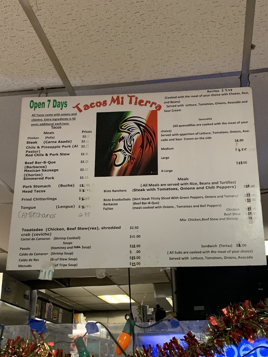 Tacos Mi Tierra Menu - Image 3